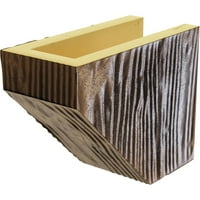 Ekena Millwork 4 H 4 D 72 W Sandblasted Fau Wood Camplace Mantel Kit W Ashford Corbels, Premium Aded
