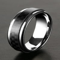 Крајбрежен накит од не'рѓосувачки челик јаглеродни влакна удобност вклопувачки прстен