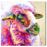Wynwood Studio Animals Wall Art Canvas Prints 'Color Glam Glam овци ’животни - розова, зелена боја