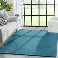 Добро ткаени опал сртот текстурирано цврсто светло сино модерно крзно од фау 2 '2'11 Област килим