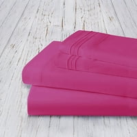 Бесплатен кревет за брчки постави микрофибер длабок џеб до, кралица, топла розова