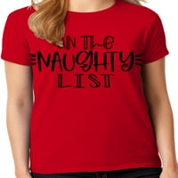 Графичка Америка празничен празник убав или непослушен список Смешна колекција на маици за Божиќни женски