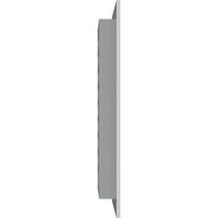 Ekena Millwork 26 W 20 H Правоаголник Гејбл Фунд Функционален, PVC Gable отвор со 1 4 рамка за рамна трим