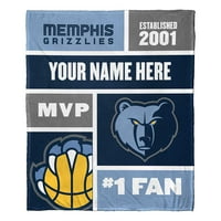 Memphis Grizzlies NBA Colorblock Персонализирано ќебе за фрлање свилен допир