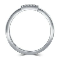 Carat T.W Roman Digit II Кубни цирконија моден прстен, Стерлинг сребро