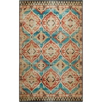 Мохавк Дом призматичен паола ТЕАЛ Транзициски племенски марокански прецизен печатен килим, 10'x14 ', Teal