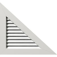Ekena Millwork 20 W 5 8 H десен триаголник Gable Vent - Функционален терен на десната страна, PVC Gable Vent со 1 4 рамка за рамна трим