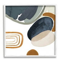 СТУПЕЛ ИНДУСТРИИ Апстрактните заоблени форми шарени шема детали за акварел детали за сликање бела врамена уметничка печатена wallидна уметност, дизајн од Лани Лоре?
