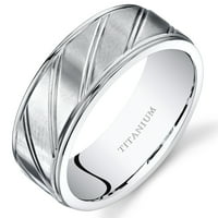 Машка дијагонална жлечна удобност се вклопува во свадбениот бенд прстен во титаниум
