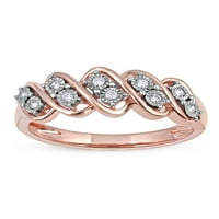 Империјал 10K розово злато 1 10CT TDW Diamond S -Линк женски свадбени годишнини
