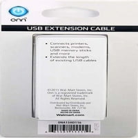 Onn 6 'USB продолжен кабел тип-женски до тип-а-маж, црно