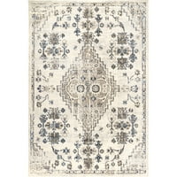 Нулум Леи Боемјан цветна потресна површина килим, 6 '7 9', сива