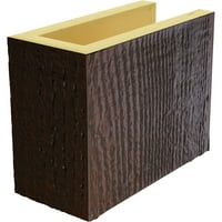 Ekena Millwork 4 H 4 D 60 W Rough Sawn Fau Wood Camplace Mantel Kit W alamo Corbels, Premium Hickory