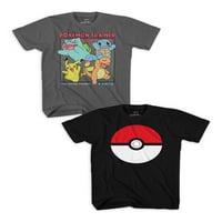 Покемон Хипер Основен Pokeball Boys Boys Boys Graphic T-Shirt, 2-пакет, големини 4-18