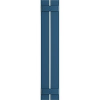 Ekena Millwork 1 4 W 49 H TRUE FIT PVC Две табли распоредени од табла-N-Batten Sulters, Sojourn Blue