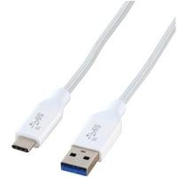 BlackWeb Брзо полнење со 3-метарски USB тип-А до USB Type-C синхронизација и полнење со двојно плетенка кабел,