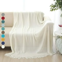 Студио Декоративно плетено фрлање ќебе топло и пријатно за кауч троседот кревет за плажа - 50 60