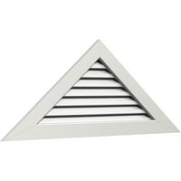 Ekena Millwork 68 W 1 8 H Триаголник Гејбл Вентилак Функционален, PVC Gable отвор со 1 4 рамка за рамна трим