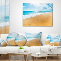 DesignArt Serene Beach and Sun Daylight - модерна перница за фрлање на плажа - 18x18