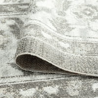 Традиционална област килим ориентална кафеава, кафеава дневна соба лесна за чистење