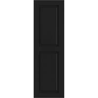 Ekena Millwork 12 W 64 H TRUE FIT PVC два еднакви подигнати панели ролетни, црна