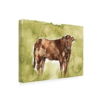 Ennенифер Голдбергер 'крава на полето I' Canvas Art