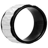 Машки не'рѓосувачки челик црна IP жлебна зачукана завршна лента - Менс прстен