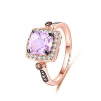 Peermont 18k розово злато позлатен розов аметист прстен