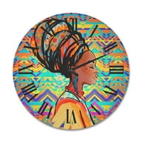 DesignArt 'Aformanената Афроамериканец Портрет со турбан IV' модерен woodиден часовник од дрво