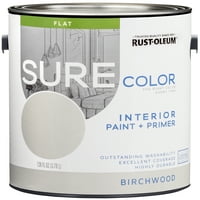 Rust-Oleum сигурна боја Birchwood, Interiot Paint + Primer, рамна завршница, галон