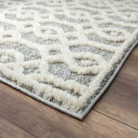 Обединети ткајачи декорах Марфа модерна геометриска област килим, крем, 12'6 15 '