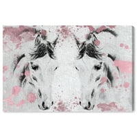 Wynwood Studio Animals Wall Art Canvas Prints 'Pink Maestranza' Farm Animal - Пинк, бело