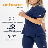 Urbanенски женски усогласување современи тенок фит -отпорни џебови Повлечете го карго -чистачот, стил 9339