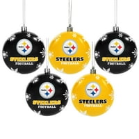 Засекогаш колекционерски обврски NFL ShatterProof Ball Ornaments, Pittsburgh Steelers
