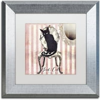 Трговска марка ликовна уметност Лоша мачка i платно уметност по боја пекарница бела мат, сребрена рамка