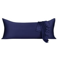 Уникатни поволни цени Зипер на свиленкаста сатенска перница за тело Морнарица 21 72