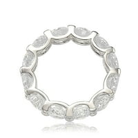 Колекција Стерлинг сребрена кубна цирконија кружен прстен за облик на облик на у - бело