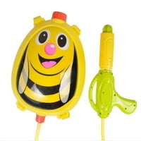 Ранец со вода пиштол пчела жолта играчка играчка вода за вода за мали деца + години летен базен забава