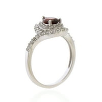 Jayеј срце дизајнира стерлинг сребрена гарнет и создаде бел смарагден прстен