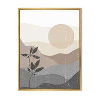 Дизајн на „Минималистичко зајдисонце над планинскиот пејзаж“ модерна врамена платна wallидна уметност печатење