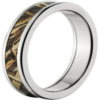 Полу-круг титаниумски прстен со realtree ma camo inlay