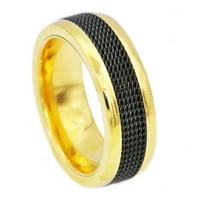 Менс црн и златен позлатен прстен од не'рѓосувачки челик
