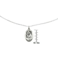 Примарно сребро Стерлинг сребрен антички медал Свети Ентони на ланец на кабел